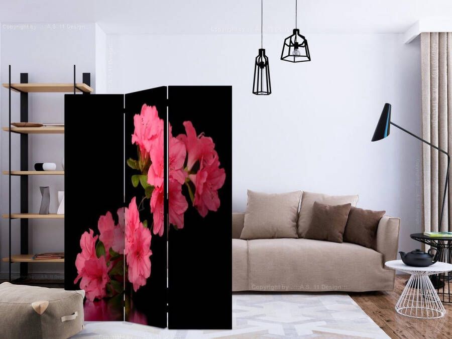 Artgeist Vouwscherm Azalea in Black [Room Dividers]