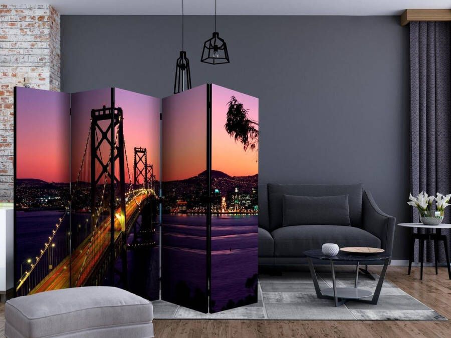 Artgeist Vouwscherm Charming evening in San Francisco II [Room Dividers]