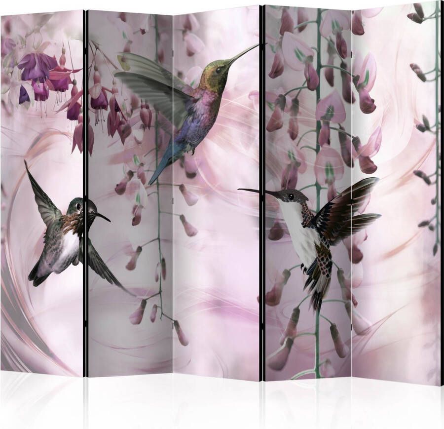 Artgeist Vouwscherm Flying Hummingbirds (Pink) II [Room Dividers]