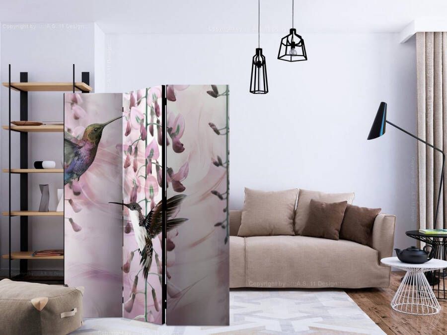 Artgeist Vouwscherm Flying Hummingbirds (Pink) [Room Dividers]