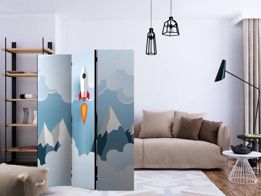Artgeist Vouwscherm Rocket in the Clouds [Room Dividers]