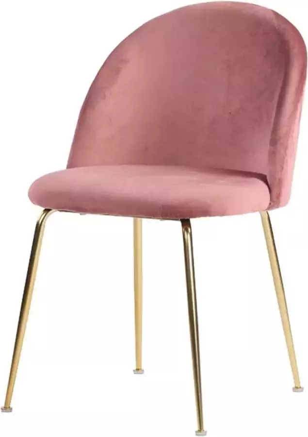 Artichok Aniek Eetkamerstoel Roze Velvet Fluweel Gouden Poten Moderne Stoel