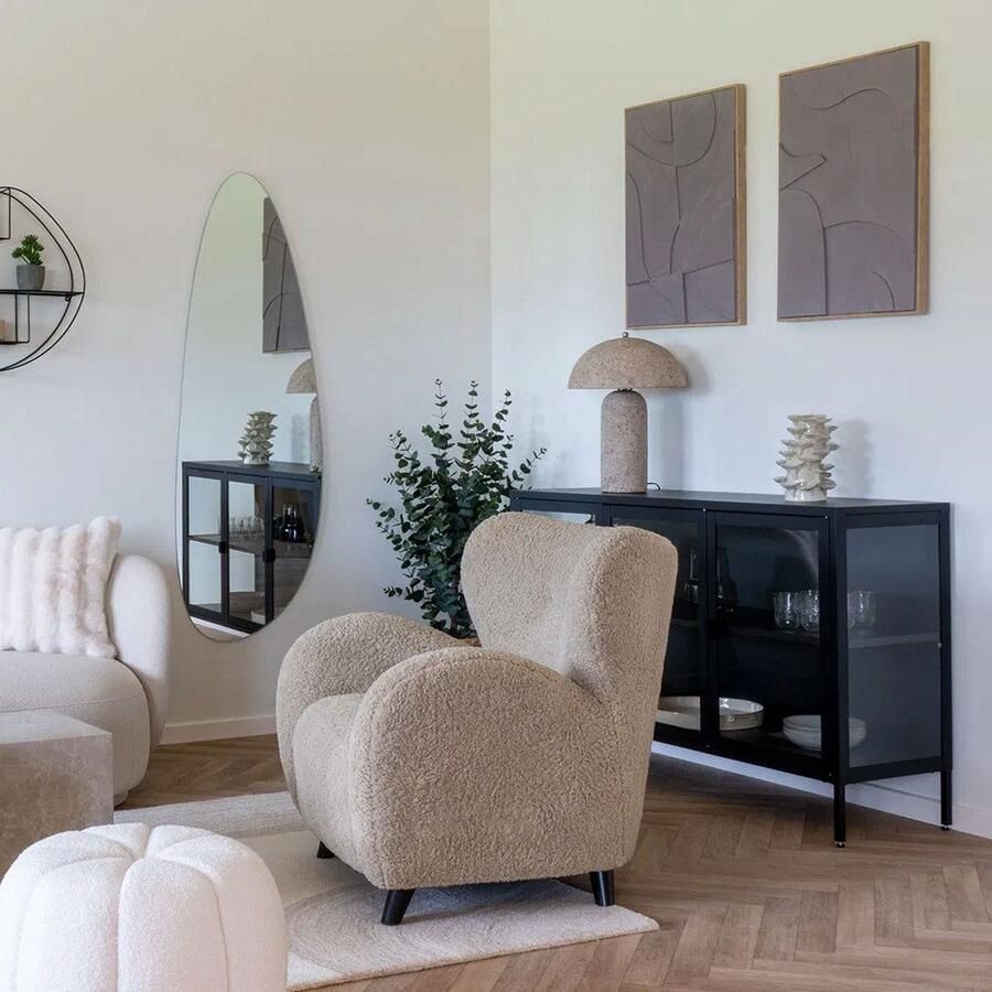 Artichok Femme Wanddecoratie No.2 Schilderij Woonaccessoires Reliëf Art Grijs 70 x 50 cm