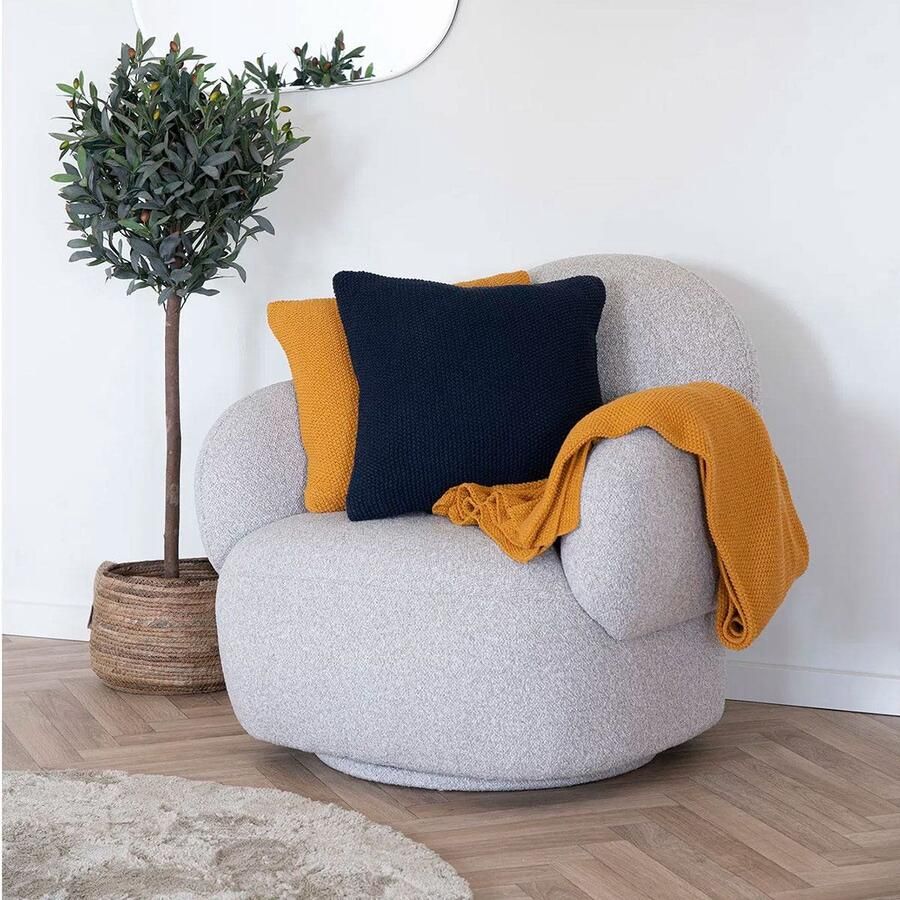 Artichok Geeske Plaid Okergeel Katoen Rechthoekig Plaid voor Bank Bed of Woonkamer Decoratie Woonplaid Deken 170 x 130 cm