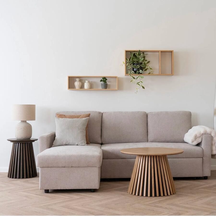 Artichok Koen Wandplank Bamboe Zwevend met Twee Vakken Wandrek Zwevende Boekenplank Naturel Lichtbruin 70 x 15 x 35 5 cm