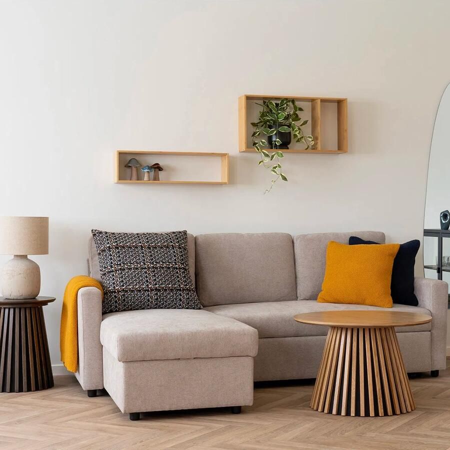 Artichok Koen Wandplank Bamboe Zwevend Zwevende Boekenplank Naturel Lichtbruin 70 x 15 x 19 5 cm