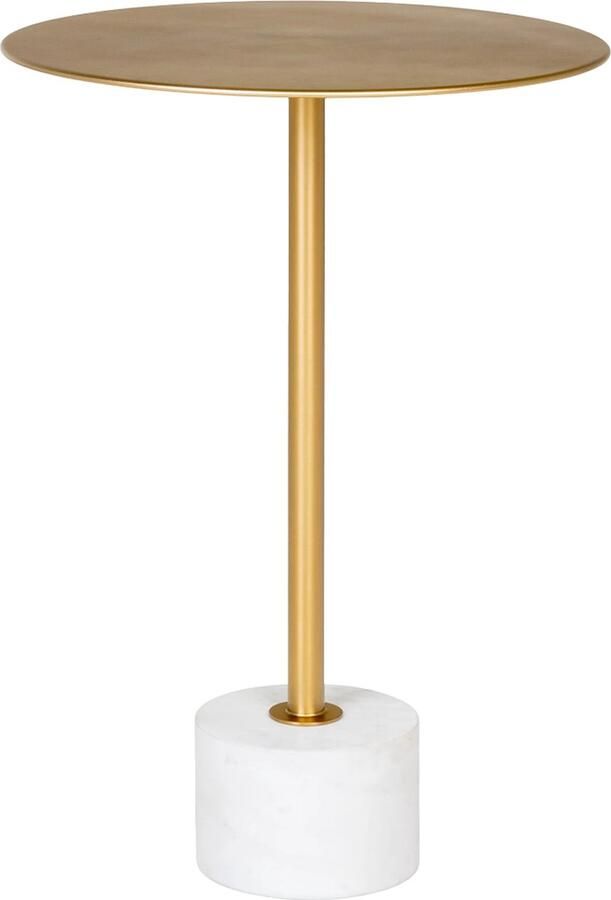 Artichok Manon Bijzettafel Goud Metaal Marmer Rond Salontafel