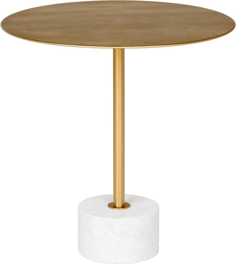 Artichok Manon Bijzettafel Goud Rond Metaal Tafelvoet van Marmer Tafeltje Modern Ø 51 x 52 cm