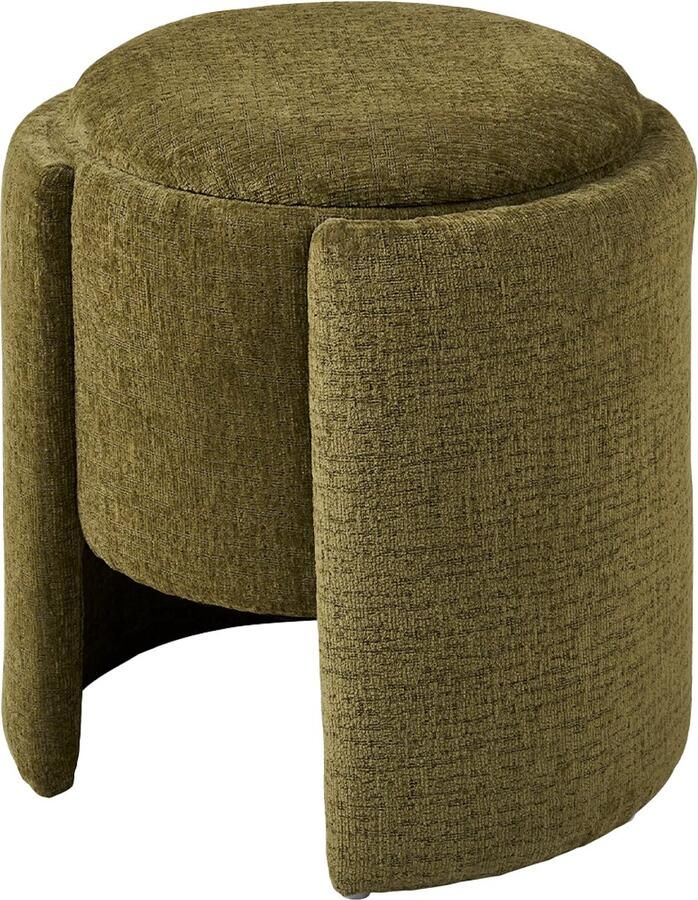 Artichok Sebastiaan Poef Donkergroen Met Opbergruimte Rond Met Deksel Ø 42 x 44 cm