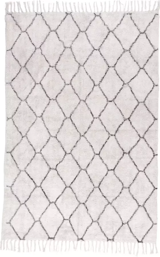 Artichok Jeannet Vloerkleed Gebroken Wit Rechthoekig Laagpolig Scandinavisch Zacht Kleed met Patroon 180 x 120 cm