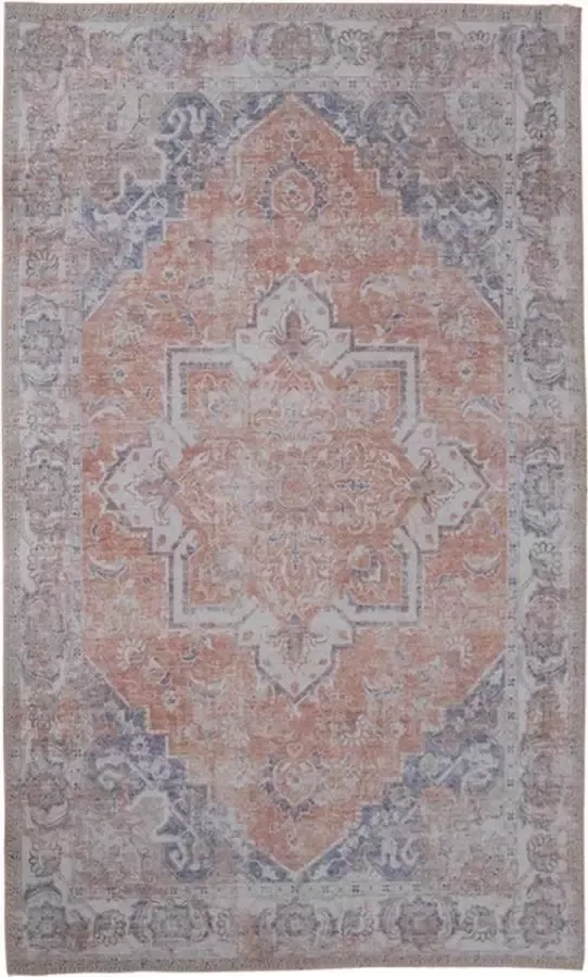 Artichok Valerie Vloerkleed Oranje Vintage Look Gekleurd Kleed Woonkamer en Slaapkamer Boho 230 x 160 cm