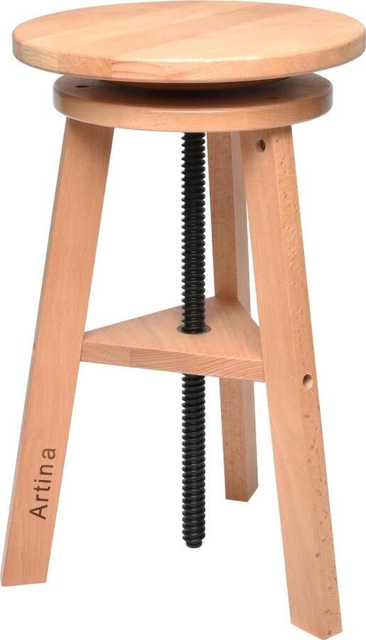 Artina Schilderskruk Beuken Kruk in Hoogte Verstelbaar – Tekenkruk 360° draaibaar Houten Stoel Arles