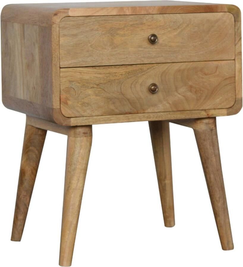Artisan Furniture Nachtkastje model 'Objekts' gebogen eikenhout 55h x 45b x 35d cm