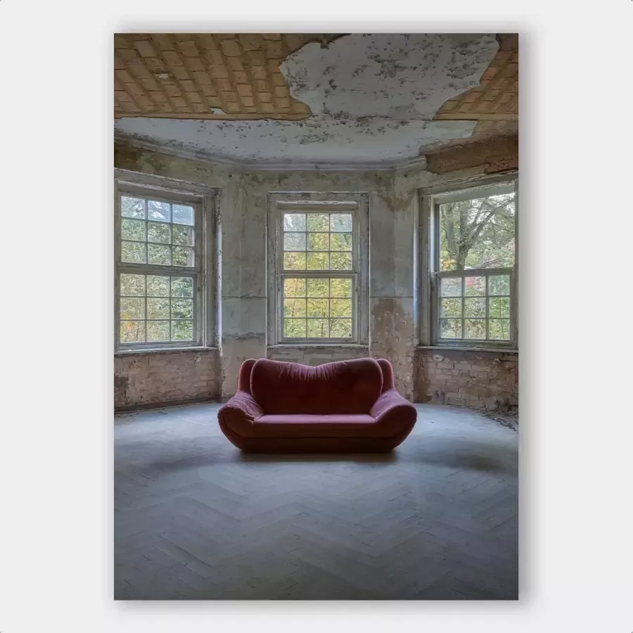 Artistic Lab Poster Red Chair Papier 50x70 cm Wanddecoratie Interieur Art Wonen Schilderij Kunst