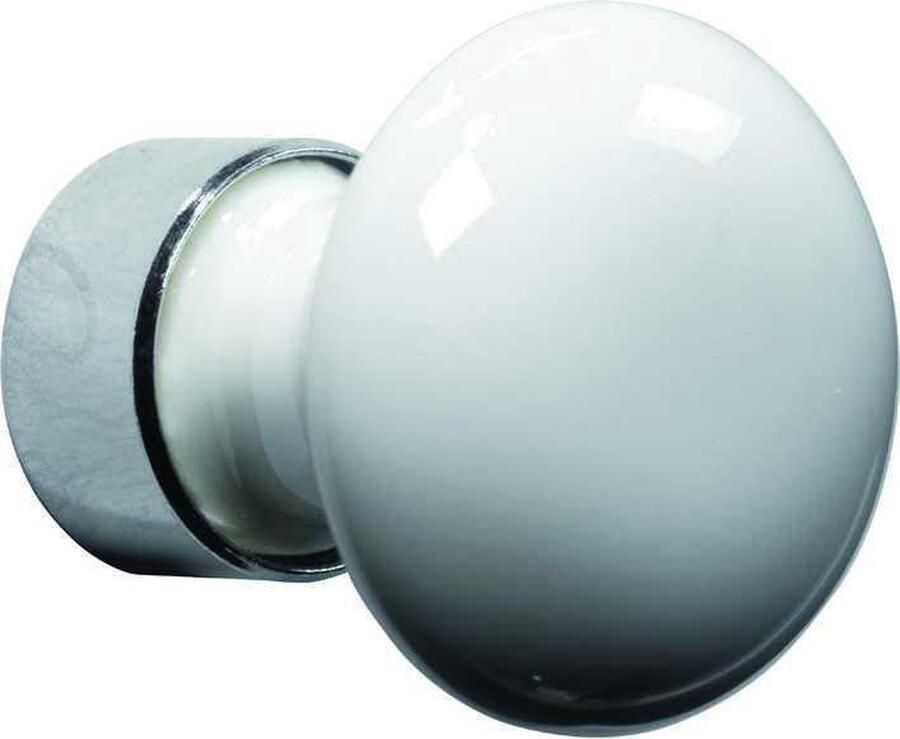 Artitec Wallebroek Meubelknop Paddenstoel porselein 30mm wit glans nikkel