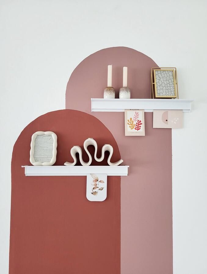 Artiteq Wandplank set van 2 Zwevend Wandplank Fotoplank Wandplak voor fotolijstjes kaarthouder Decoratieplank Overschilderbaar slaapkamer badkamer keuken 50cm x 6cm - Foto 3