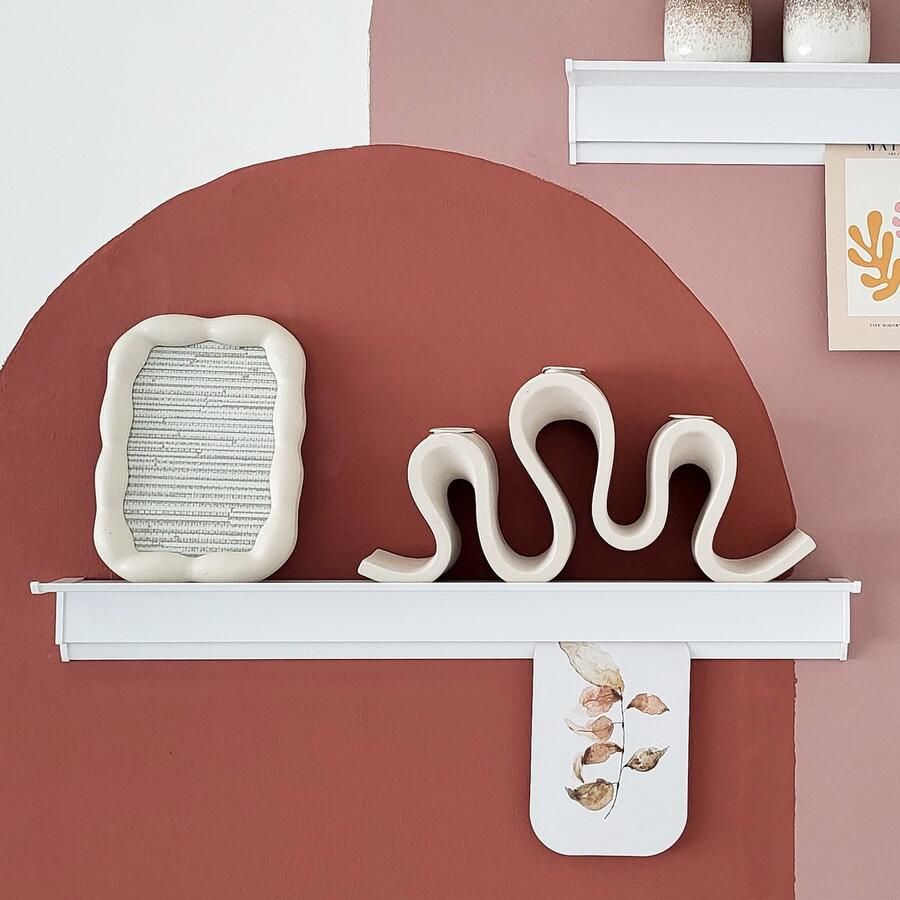 Artiteq Wandplank 1 x Zwevend Wandplank Fotoplank Wandplak voor fotolijstjes kaarthouder Decoratieplank Overschilderbaar slaapkamer badkamer keuken 50cm x 6cm