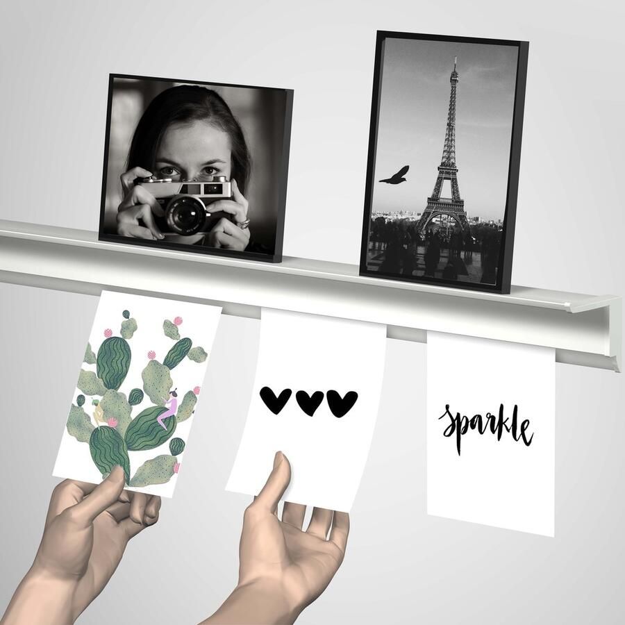 Artiteq Wandplank 1 x Zwevend Wandplank Fotoplank Wandplak voor fotolijstjes kaarthouder Decoratieplank Overschilderbaar slaapkamer badkamer keuken 50cm x 6cm - Foto 4