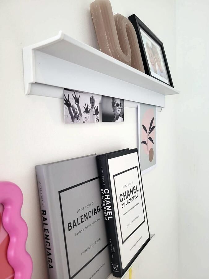 Artiteq Wandplank set van 2 Zwevend Wandplank Fotoplank Wandplak voor fotolijstjes kaarthouder Decoratieplank Overschilderbaar slaapkamer badkamer keuken 50cm x 6cm - Foto 5