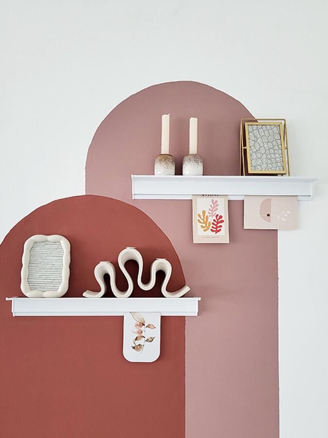 Artiteq Wandplank set van 2 Zwevend Wandplank Fotoplank Wandplak voor fotolijstjes kaarthouder Decoratieplank Overschilderbaar slaapkamer badkamer keuken 50cm x 6cm - Foto 4