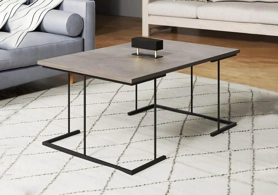 Artiva Salontafel Bruin met Marmerlook – Modern en Stijlvol Salontafels 90x60x41 cm