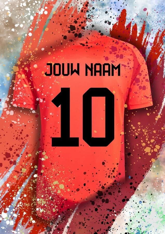 Artsens Poster voetbalshirt Munchen 21x29.7cm (A4) – (Posters gepersonaliseerd met eigen naam en nummer) – Wanddecoratie Kinderkamer Voetbal Cadeau