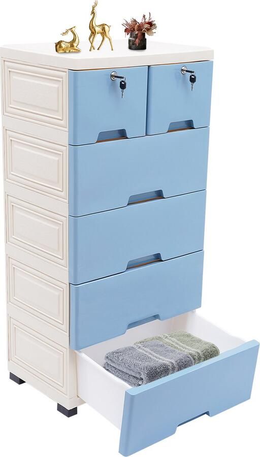 AS store Opbergkast Ladekast- 6 laden Op wielen 105 cm hoog