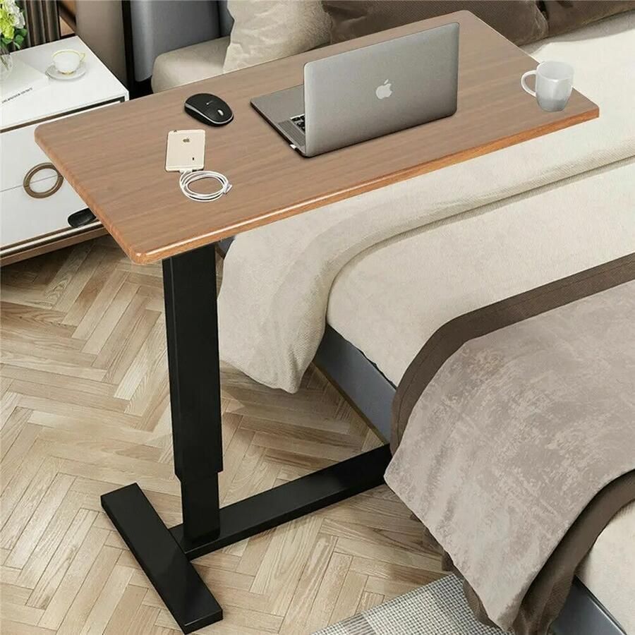 Asaam Store Asaam Bedtafel- Overbed Nachtkastje Verstelbare Hoogte- Laptop Bureau -Medische Home Bed Tray Ziekenhuis Bed Bijzettafel