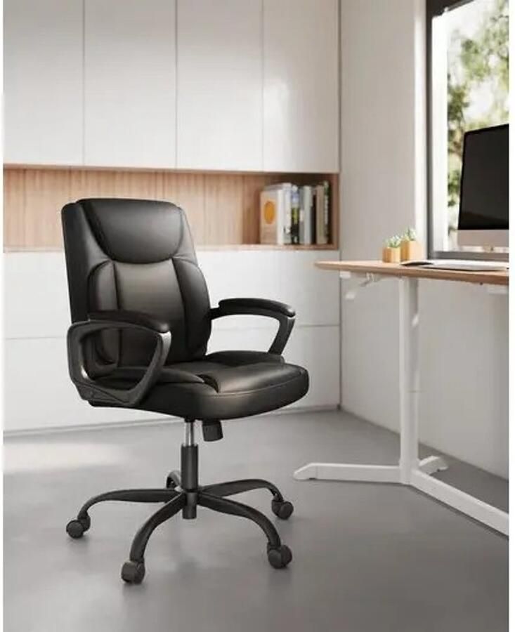 Asaam Store Asaam Bureaustoel- Directiestoel- Schommelfunctie- In Hoogte Verstelbaar- Zwart