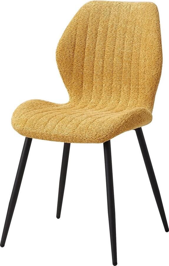 Asaam Store Asaam- Een Set Van 4 Eetkamarstoel- Woonkamerstoelen Kuipstoelen Comfi Linnen Stof Gewatteerde zitting Metalen poten-Rugleuning Fauteuil Metalen Poten Voor Balkon- Restaurant -Cafe- Home Room