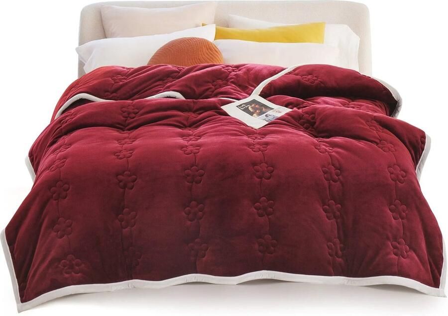 Asaam Store Asaam Extra dikke deken -Bank Fauteuil Bed Warm 3-laags -Flanellen deken voor de winter- Pluche dekbed Fuwelen dekbed- 150x200 cm