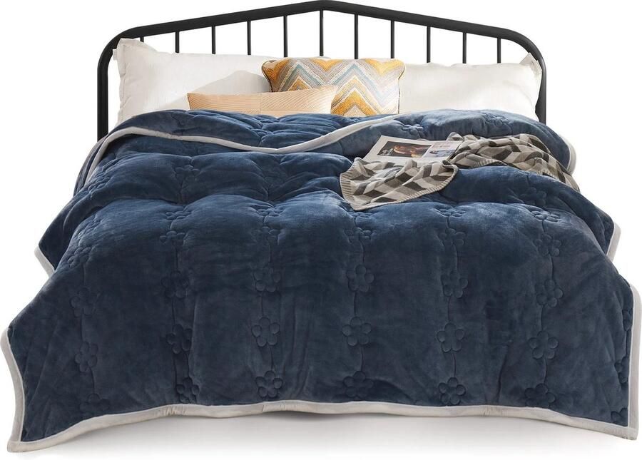 Asaam Store Asaam Extra dikke deken -Bank Fauteuil Bed Warm 3-laags -Flanellen deken voor de winter- Pluche dekbed Fuwelen dekbed- 150x200 cm