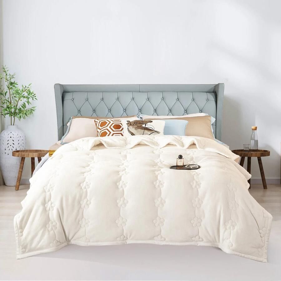 Asaam Store Asaam Extra dikke deken -Bank Fauteuil Bed Warm 3-laags -Flanellen deken voor de winter- Pluche dekbed Fuwelen dekbed- 150x200 cm