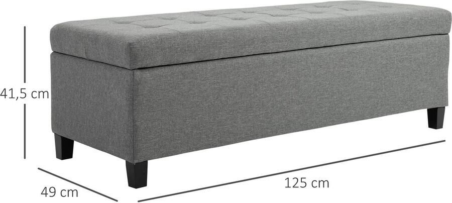 Asaam Store Asaam Opbergbank Gestoffeerde -Linnen Flip Cover- 110X44X48 Cm Beige-Voetenbank voor Ingang- Luxe Bank Woonkamer & Slaapkamer