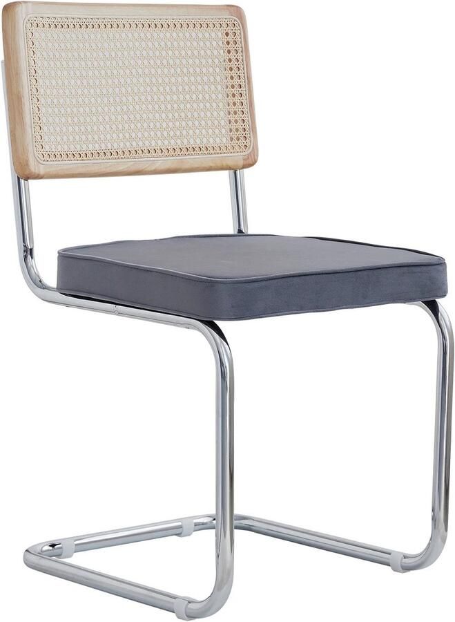Asaam Store Asaam Set van 2 Retro Eetkamerstoelen- Plastic Rotan -Stoelen Thuis- Slaapkamer -Bureau Rugleuning- Kruk Boog -Computer Kantoor -Gestoffeerde Zitting -Black-Granular