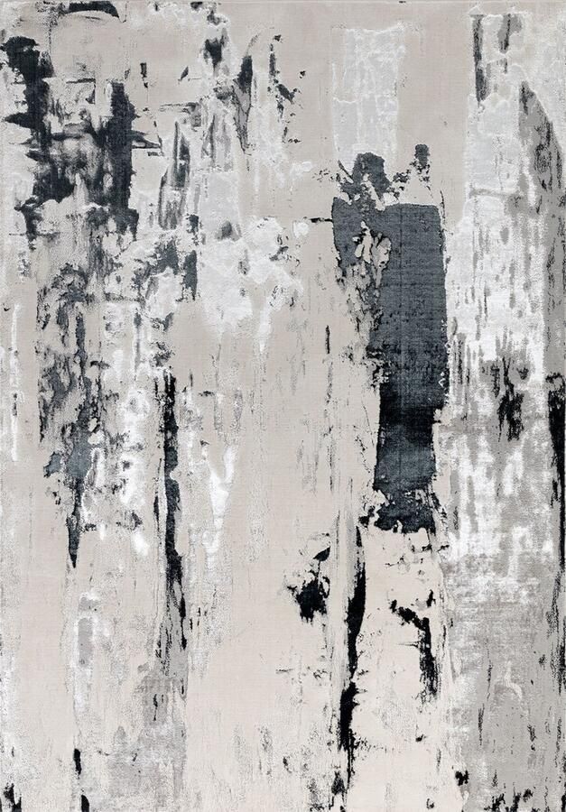 Eazy Living Easy Living Aurora-Glacier Vloerkleed 120x170 Rechthoek Laagpolig Tapijt Industrieel Antraciet Grijs