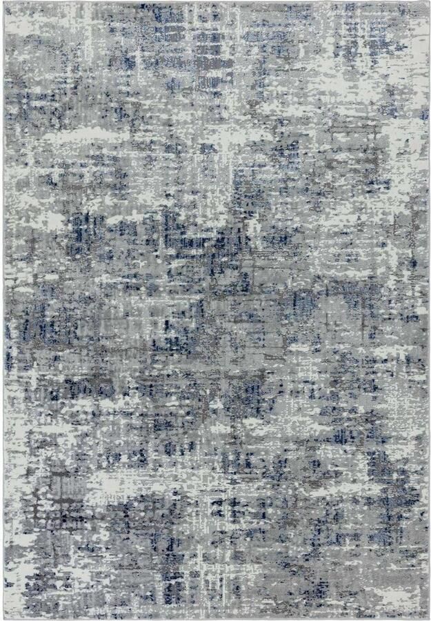 Asiatic Easy Living Orion-or04-Abstract-Blue Vloerkleed 120x170 Rechthoek Laagpolig Tapijt Industrieel Blauw Grijs
