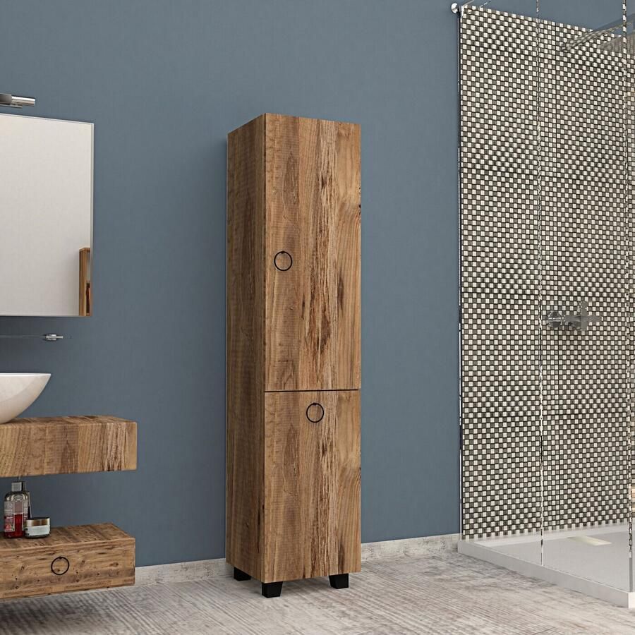 Asir Bathroom Cabinet. 100% MELAMINE COATED PARTICLE BOARD Walnut