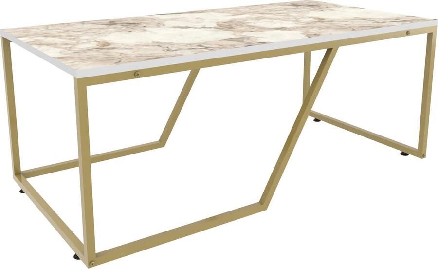 Asir Koffietafel Wit & Goud 120 x 60 x 48 cm