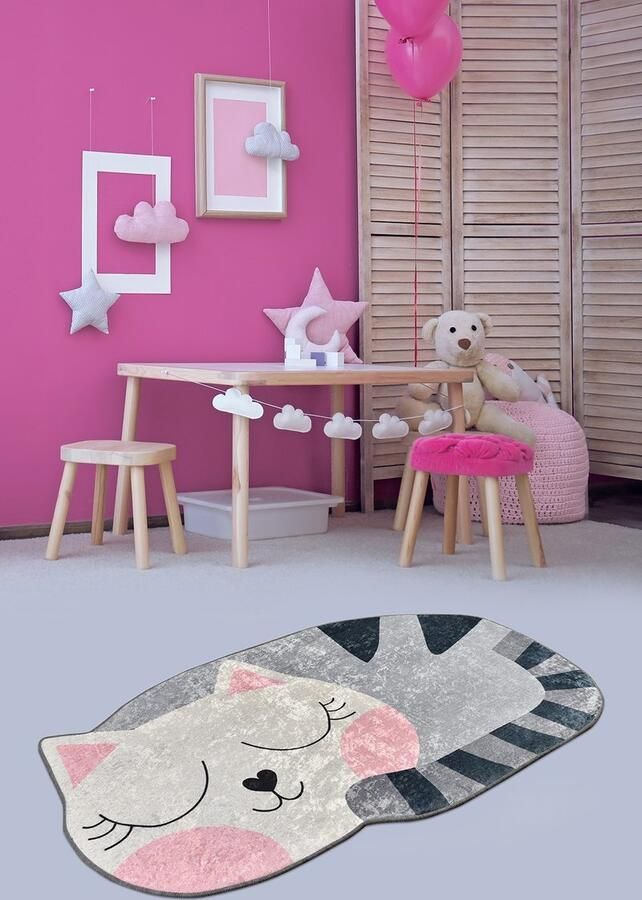 Asir Tapijt (100 x 160) Multicolor Slapende Kat