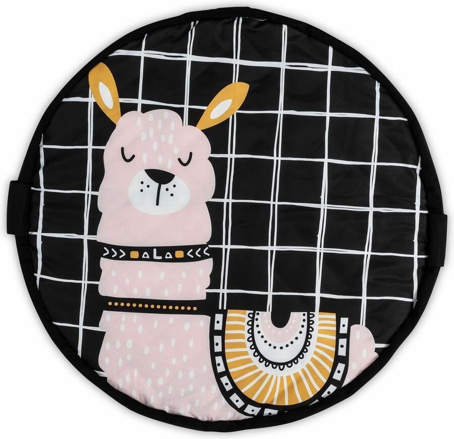 Asir Tapijt 100 x 2 x 100 cm Multicolor Rond Met Gekleurde Lama