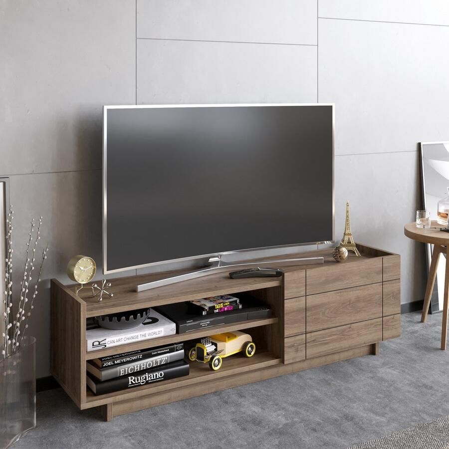 Asir TV-kast Televisiemeubel Okkernoot – 140 x 41 4 x 37 1 cm