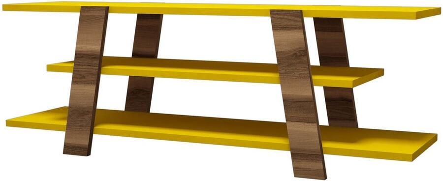 Asir TV Kast Televisiemeubel Okkernoot Geel 120 x 42 x 33 6 cm