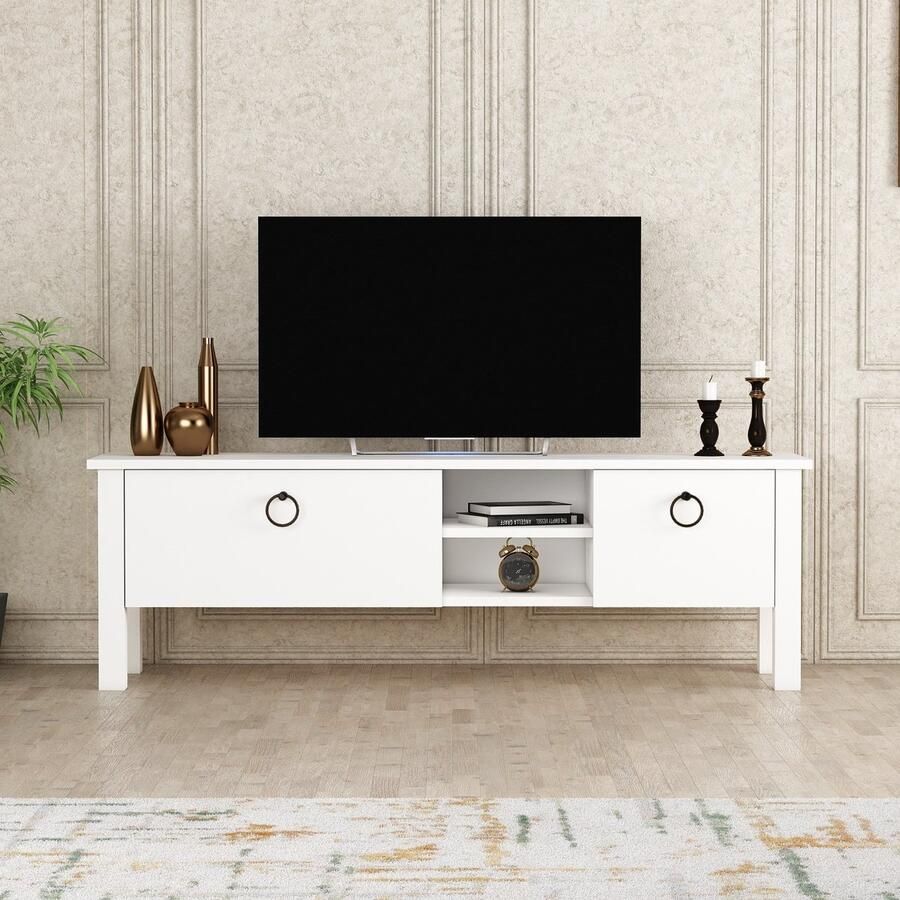 Asir TV-kast televisiemeubel wit 140 x 44 8 x 35 cm