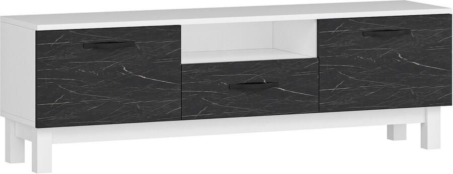 Asir TV-kast televisiemeubel wit zwart – 150 x 48 8 x 35 3 cm