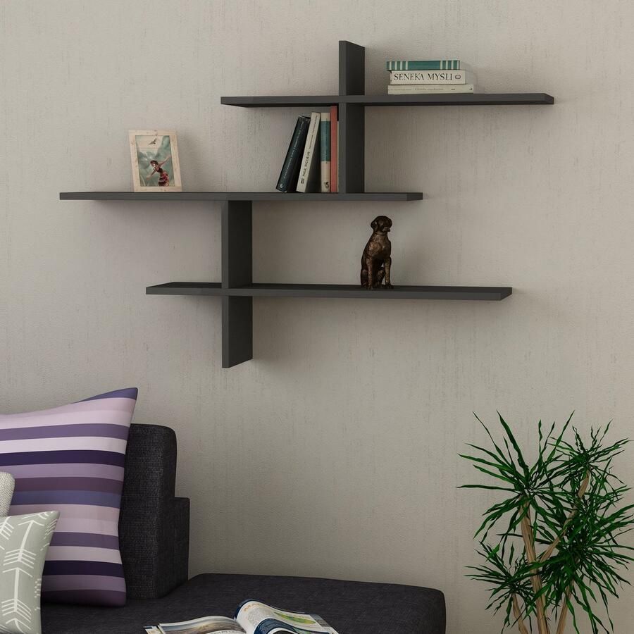 Emob Woody Fashion Wandplank Antraciet 18mm Dikte 123cm x 80cm - Foto 3