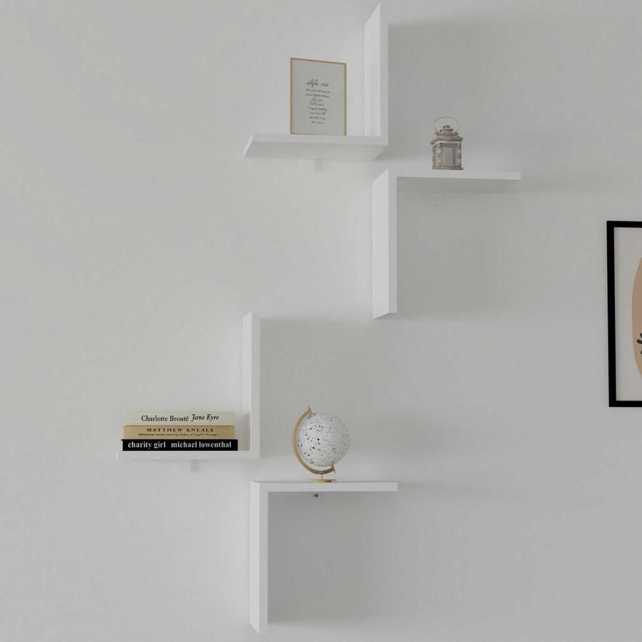 Emob Stijlvolle witte wandplank Woody Fashion 18mm dikte. Woonkamer Wit MDF Woonkamer Op voorraad