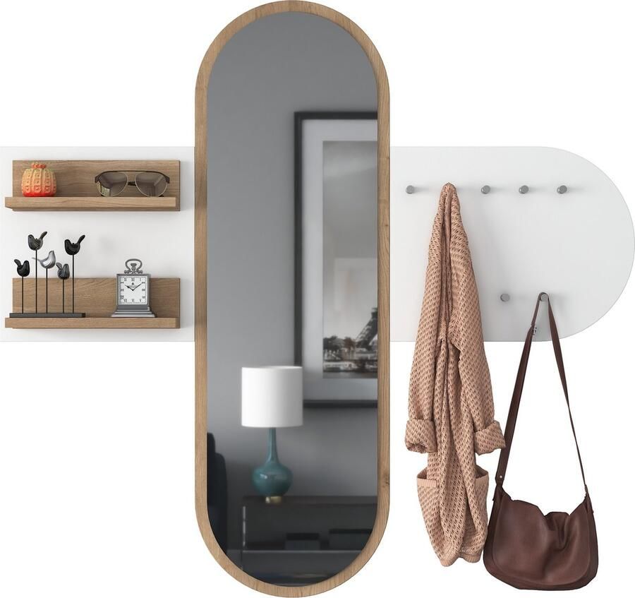 Asir Group P3 Kapstok 100% MELAMINE Wit Walnoot Hal & berging Wit; Bruin Melamine; Spaanplaat Hal & berging Op voorraad - Foto 2