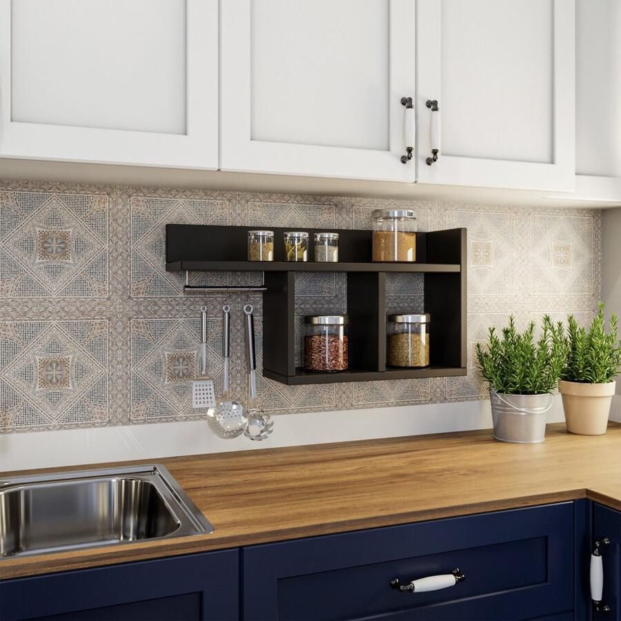 Asir Group Pare Wandplank 100% MELAMINE Antraciet Woonaccessoires outlet Antraciet Melamine Woonaccessoires outlet Op voorraad