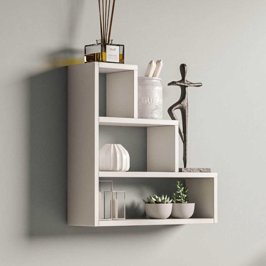 Emob Wandplank 100% Melamine 18mm Dik 62x62x18cm Wit Wandplanken Wit Melamine Wandplanken Op voorraad